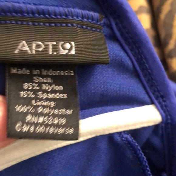 APT 9 royal blue size 12 padded push up w/ underwire halter ties at neck - Picture 3 of 4